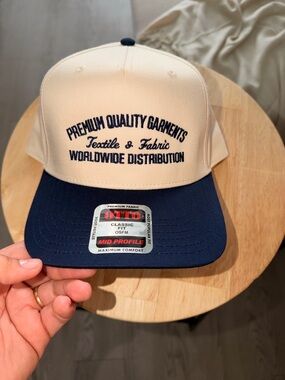 Premium Quality Garments Beige and Navy Trucker Hat